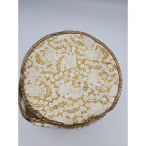 Vintage Clover Dishware Nesting Storage Container With Gols And Whiteeaf Pattern